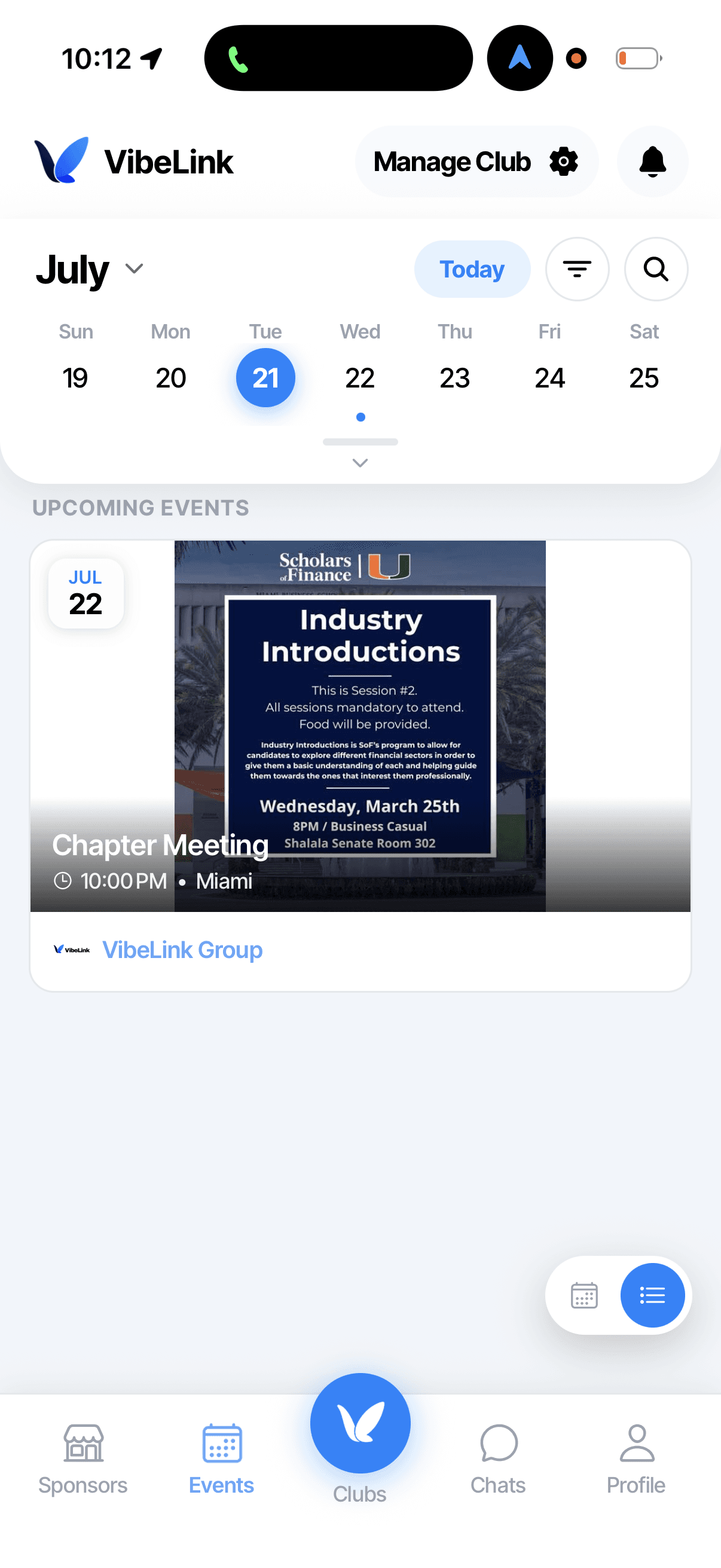 VibeLink Discovery Feeds: browse events and clubs on campus