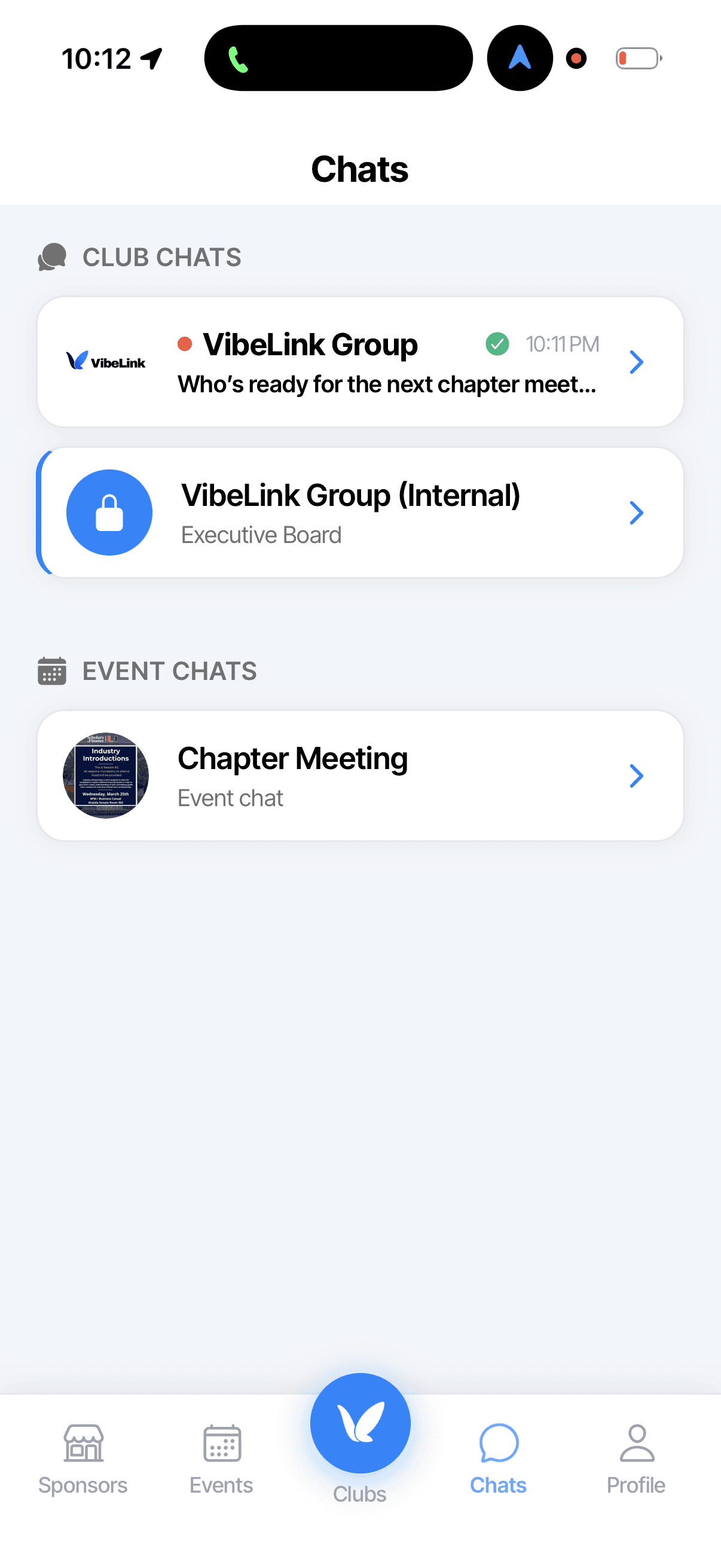 VibeLink Flexible Messaging: club and event chats